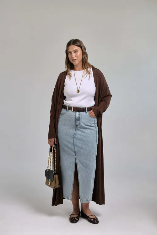 Юбка макси из денима