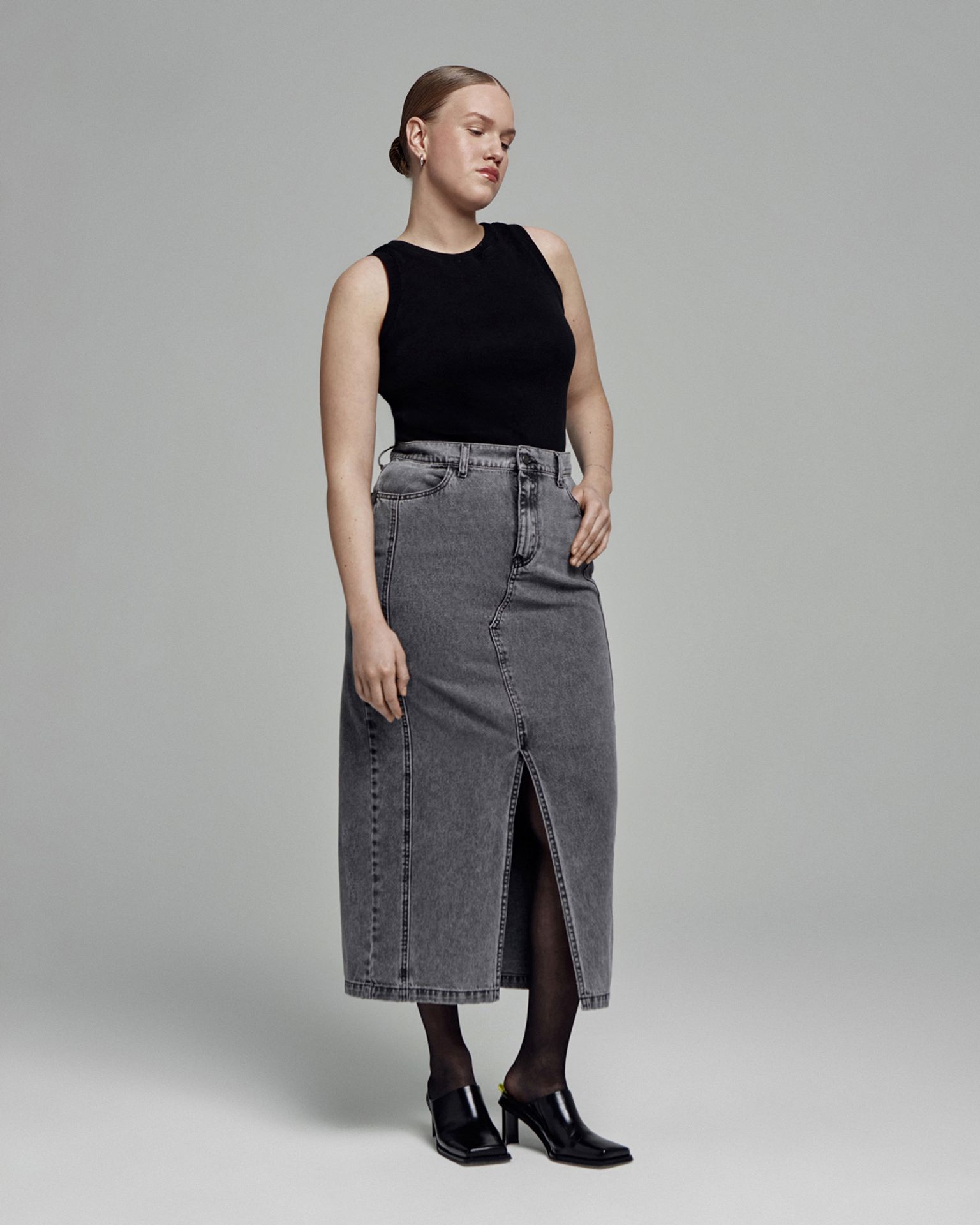 Юбка макси из денима