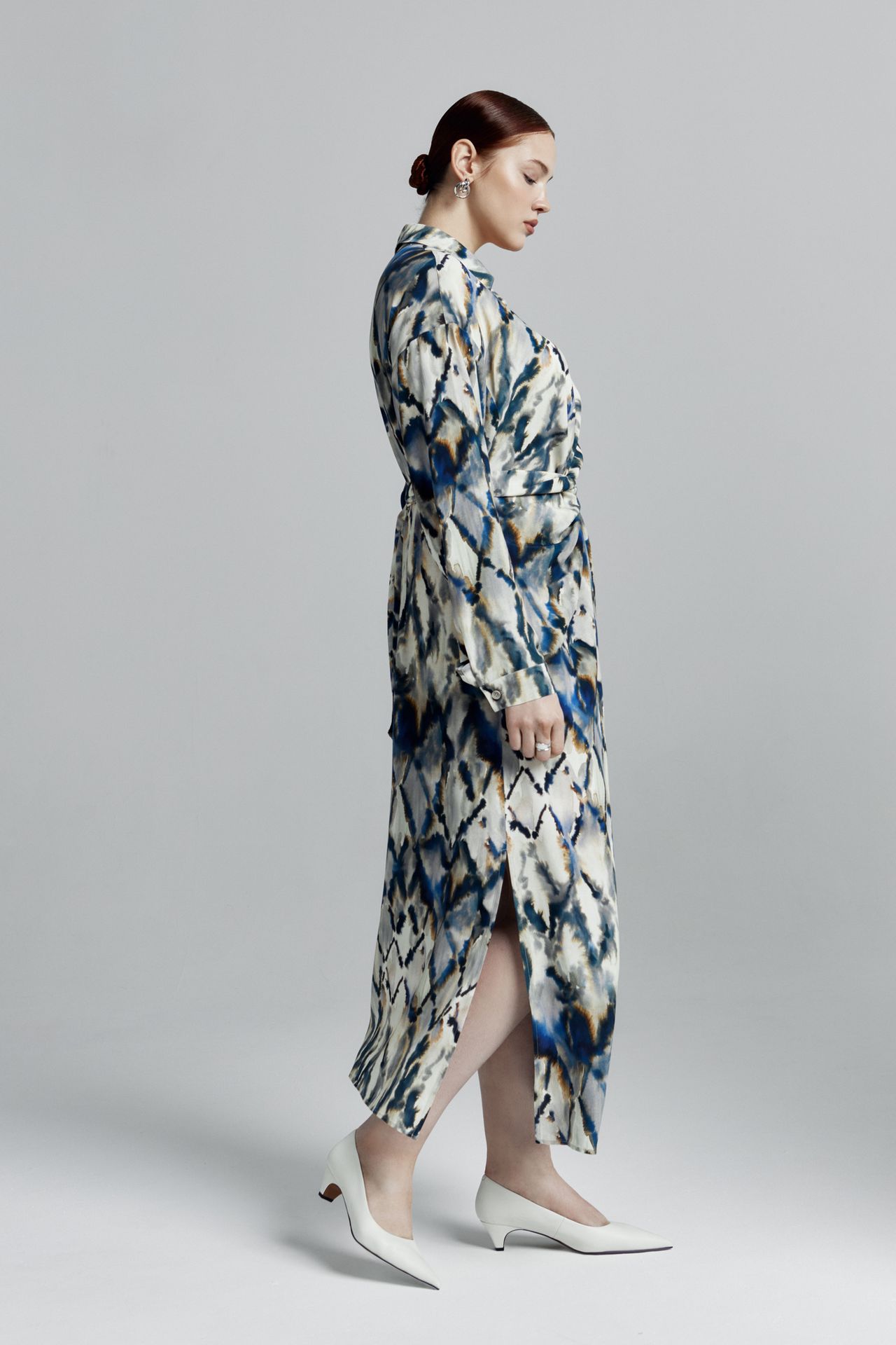 Платье-рубашка в принте