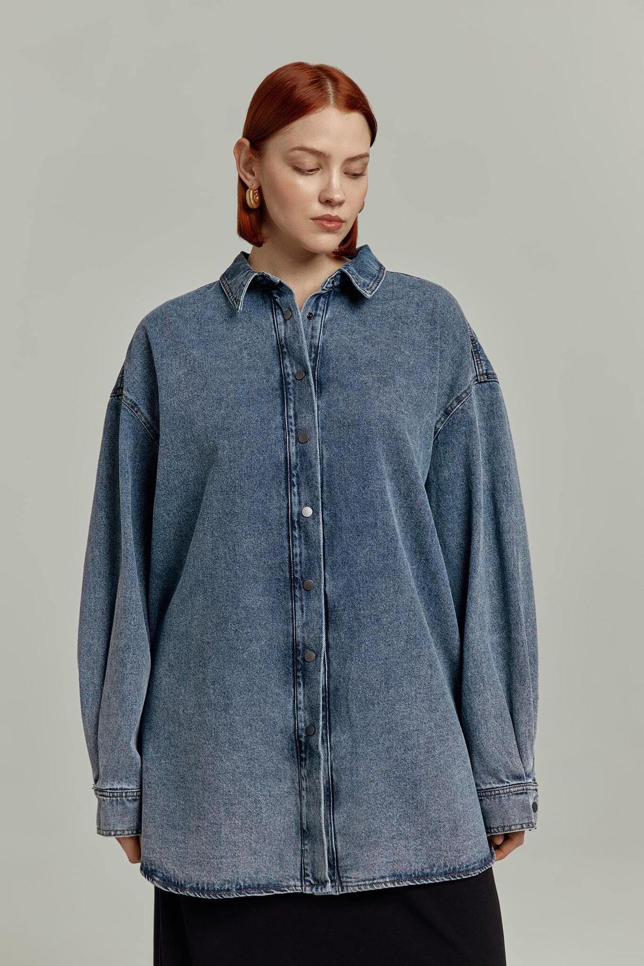 Рубашка оверсайз из денима