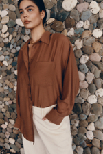 Рубашка оверсайз струящаяся