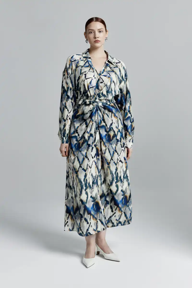 Платье-рубашка в принте