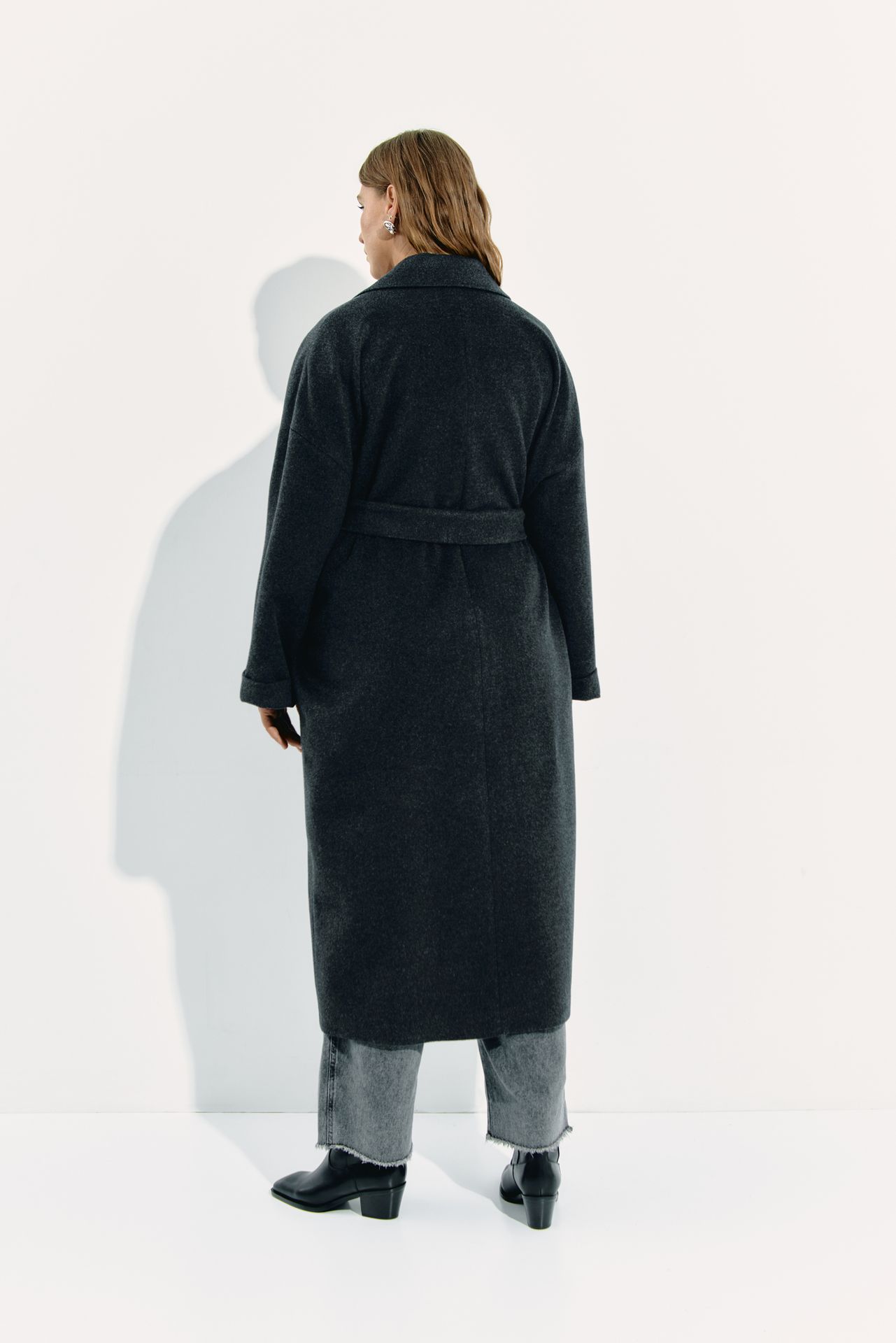 Пальто-халат из шерсти и шелка LUNAR